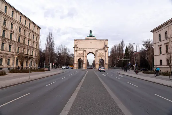 Munich Germany December 2021 Siegestor Victory Gate Munich Three Arched —  Fotos de Stock