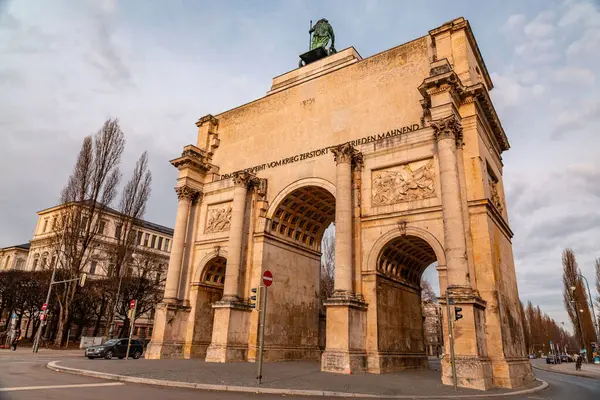 Munich Germany December 2021 Siegestor Victory Gate Munich Three Arched — Stockfoto