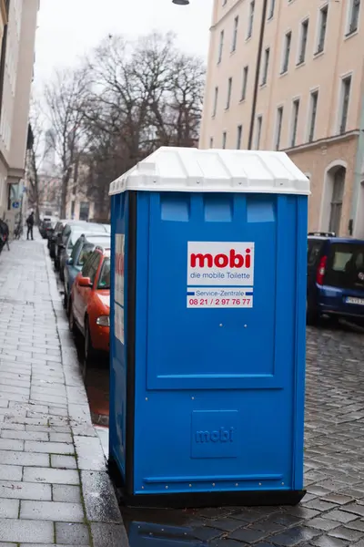 Munich Germany December 2021 Portable Toilet Situated Street Munich Bavaria — Stock Photo, Image