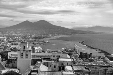 Naples, Italy - April 9, 2022: Mount Vesuvius is a somma-stratovolcano located on the Gulf of Naples in Campania, Italy. clipart