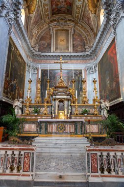 Naples, Italy - April 10, 2022: Santi Filippo e Giacomo is a Renaissance style, Roman Catholic church in Naples, located on Via San Biagio dei Librai clipart