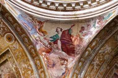 Naples, Italy - April 10, 2022: Santi Filippo e Giacomo is a Renaissance style, Roman Catholic church in Naples, located on Via San Biagio dei Librai clipart