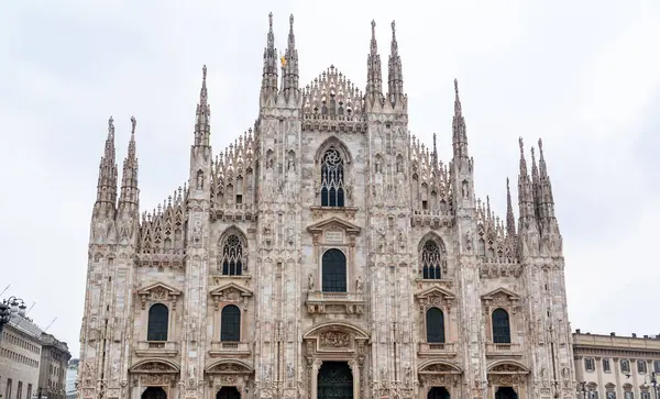 Katedralen Milano Eller Katedralen Basilikan Saint Marias Födelse Stor Katedral Stockbild