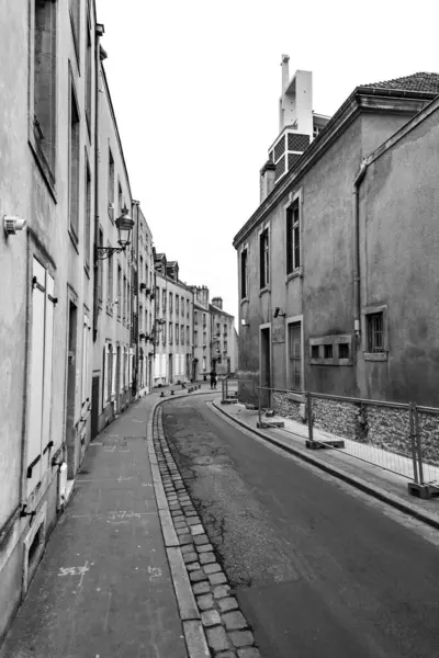 Metz Francia Enero 2022 Vista Calle Edificios Típicos Franceses Ciudad Imagen de stock