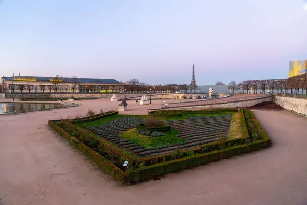 Paris France January 2022 Tuileries Garden Public Garden Located Louvre 免版税图库图片