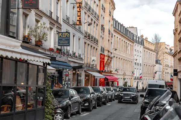 Париж Франция Января 2022 Года Общий Вид Улицу Парижа Столицы Лицензионные Стоковые Фото