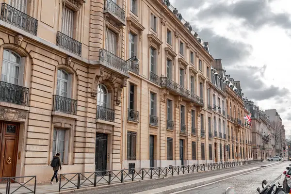 Париж Франция Января 2022 Года Общий Вид Улицу Парижа Столицы Стоковое Фото