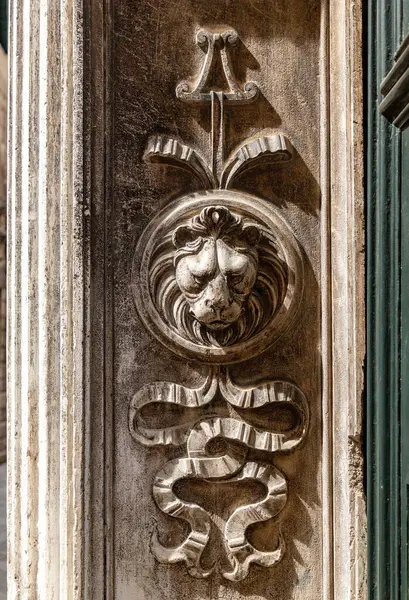 Patung Singa Bersayap Pada Kolom San Marco Square Venesia Veneto Stok Lukisan  
