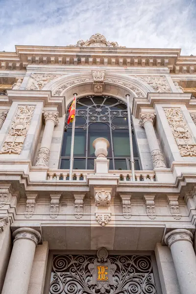 Stock image Madrid, Spain - FEB 16, 2022: Banco de Espana is the central bank of Spain. Established in Madrid in 1782 by Charles III, located on the Calle de Alcala.