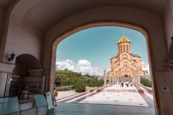 stock image Tbilisi, Georgia - 17 JUNE, 2024: The Holy Trinity Cathedral of Tbilisi is the main cathedral of the Georgian Orthodox Church located in Tbilisi, the capital of Georgia.