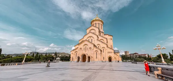 stock image Tbilisi, Georgia - 17 JUNE, 2024: The Holy Trinity Cathedral of Tbilisi is the main cathedral of the Georgian Orthodox Church located in Tbilisi, the capital of Georgia.