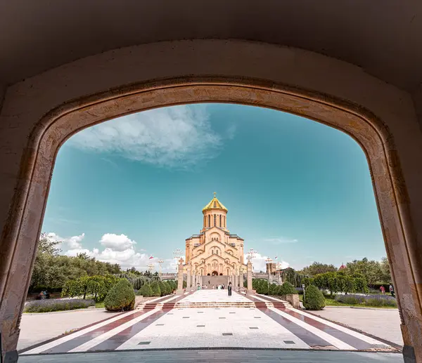 stock image Tbilisi, Georgia - 17 JUNE, 2024: The Holy Trinity Cathedral of Tbilisi is the main cathedral of the Georgian Orthodox Church located in Tbilisi, the capital of Georgia.