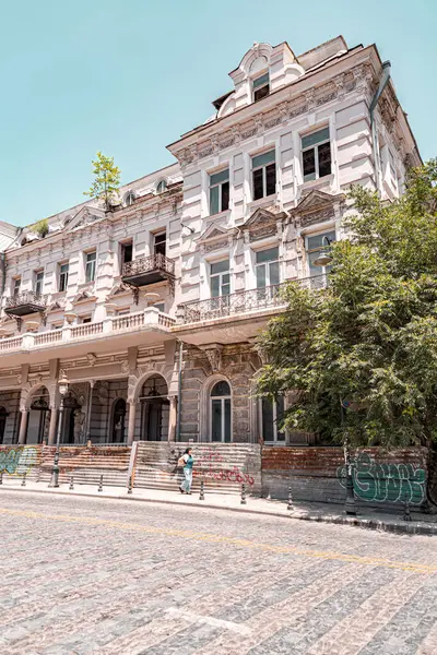stock image Tbilisi, Georgia - 17 JUNE, 2024: David Aghmashenebeli Avenue is one of the main avenues in the historical part of Tbilisi, known for its 19th century classical architecture.