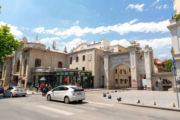 stock image Tbilisi, Georgia - 17 JUNE, 2024: Marjanishvili Square is a major square in Tbilisi, Georgia. Located between the Rustaveli and Station Square metro stations.