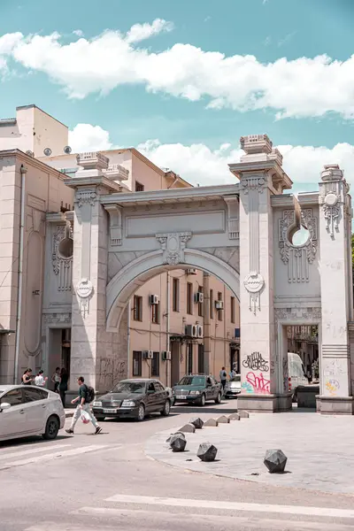 stock image Tbilisi, Georgia - 17 JUNE, 2024: Marjanishvili Square is a major square in Tbilisi, Georgia. Located between the Rustaveli and Station Square metro stations.