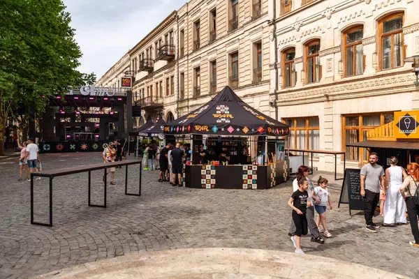 stock image Kutaisi, Georgia - June 15, 2024: Kutaisi hosts the Zarzeimi Food Festival with the support of the United Nations Food and Agriculture Organisation and the European Union.