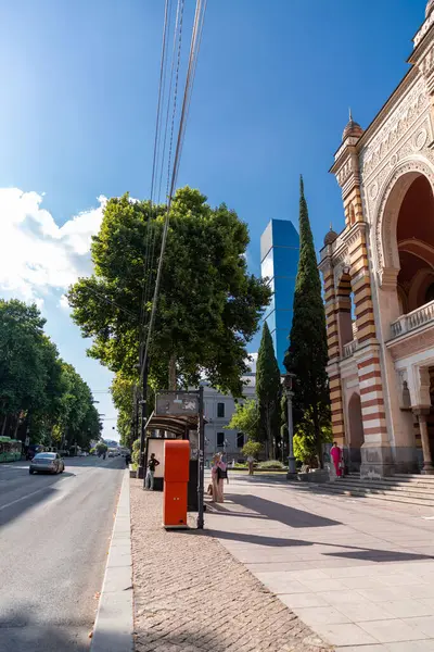 Stock image Tbilisi, Georgia - 23 JUNE, 2024: The Shota Rustaveli Avenue, among the main streets in Tbilisi, Georgia, connecting the Rose Revolution Square to the Liberty Square.