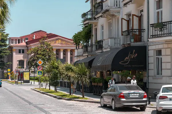 stock image Batumi, Georgia - 13 JUNE 2024: Rustaveli Avenue is a central avenue in Batumi, Georgia. It hosts many of the significant buildings in the city.