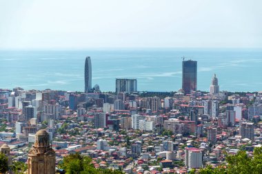 Batumi, Georgia - 13 JUNE 2024: Aerial view of the city of Batumi from the top of the Anuria Mountain. Batumi is the capital of the Autonomous Republic of Adjara. clipart