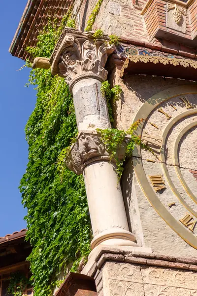 stock image Tbilisi, Georgia - 24 JUNE, 2024: The Clock Tower of the Rezo Gabriadze Marionette Theater is a unique and iconic landmark located in Tbilisi, Georgia.