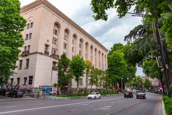 Stock image Tbilisi, Georgia - 20 JUNE, 2024: The Shota Rustaveli Avenue, among the main streets in Tbilisi, Georgia, connecting the Rose Revolution Square to the Liberty Square.