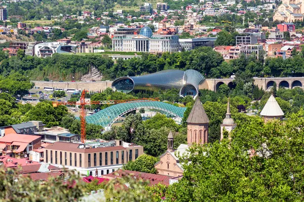 stock image Tbilisi, Georgia - 22 JUNE, 2024: Panoramic aerial view of the city of Tbilisi, the capital of Georgia.