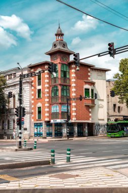 Tbilisi, Georgia - 10 AUG, 2024: David Aghmashenebeli Avenue is one of the main avenues in the historical part of Tbilisi, known for its 19th century classical architecture. clipart