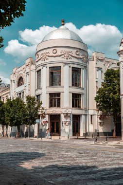 Tbilisi, Georgia - 10 AUG, 2024: David Aghmashenebeli Avenue is one of the main avenues in the historical part of Tbilisi, known for its 19th century classical architecture. clipart