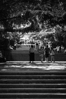 Tbilisi, Georgia - 17 AUG, 2024: Mtatsminda Park is a landscaped park located at the top of Mount Mtatsminda overlooking the Georgian capital Tbilisi. clipart