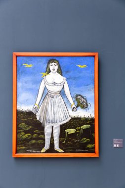 Tbilisi, Georgia - 17 AUG, 2024: Artworks by Niko Pirosmani exhibited inside the National Gallery of Georgia on Rustaveli Avenue in Tbilisi, Georgia. clipart