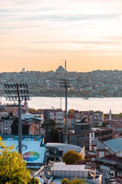 Istanbul, Turkiye - OCT 8, 2024: Generic architecture and street view in of the Golden Horn from Beyoglu, Istanbul. clipart