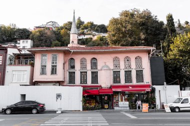 Istanbul, Turkiye - OCT 14, 2024: Tezkereci Osman Efendi Mosque along the Bosphorus coastline in Kurucesme district of Istanbul, Turkiye. clipart