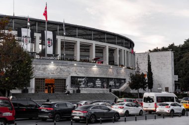 Istanbul, Turkiye - 14 OCT 2024: Besiktas Tupras Stadium is a multi purpose stadium in Besiktas district of Istanbul, Turkiye. It is the home ground of Besiktas JK. clipart