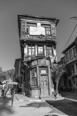 Tirilye, Turkiye - SEPT 29, 2024: Street view from Tirilye, formerly Zeytinbagi, a well preserved village near Mudanya in Bursa Province, Turkiye.  clipart