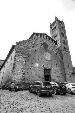 Siena, Italy - APR 7, 2022: The Church of Santa Maria dei Servi is a Romanesque style, Roman Catholic church in the Terzo of San Martino in the city of Siena, Tuscany, Italy. clipart