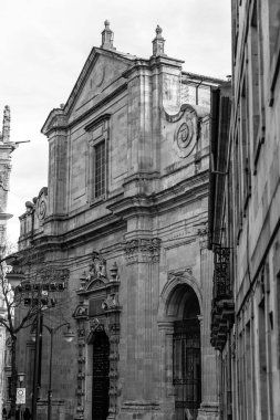 Salamanca, Spain-FEB 20, 2022: Exterior view of the Parish Church of Santa Maria de Caballeros in Salamanca, Spain. clipart