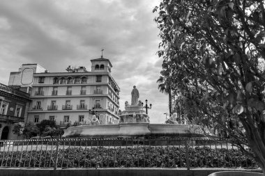 Seville, Spain-FEB 24, 2022: Hispalis Fountain in Sevilla, Spain. clipart