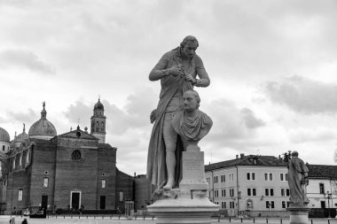 Padua, Italy - April 4, 2022: Prato della Valle is a 90000 sq-meter elliptical square in Padova, Italy. It is the largest square in Italy, and one of the largest in Europe. clipart