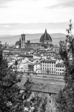 Florence, Italy - April 6, 2022: The dome of the Santa Maria del Fiore Cathedral, Florence, Tuscany, Italy. clipart