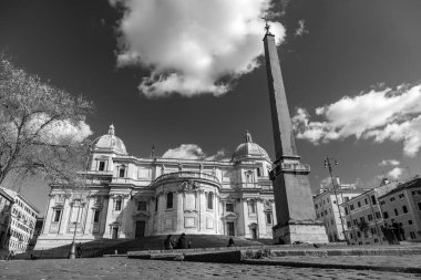 Rome, Italy - April 5, 2019: View from Piazza Dell Esquilino and Santa Maria Maggiore Basilica in Rome, Italy clipart