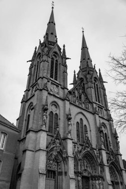 Metz, France - January 23, 2022: The Sainte Segolene church is a building of Catholic worship, located Place Jeanne-d'Arc on the Sainte-Croix hill, in the Old Town of Metz. clipart