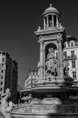 Lyon, France - January 25, 2022: The Jacobins Fountain at the Jacobin Square in lyon, France. clipart