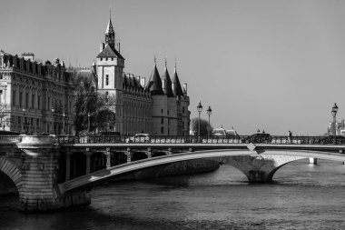 Paris, France - January 20, 2022: Pont d'Arcole spanning the Seine River in Paris, France. clipart