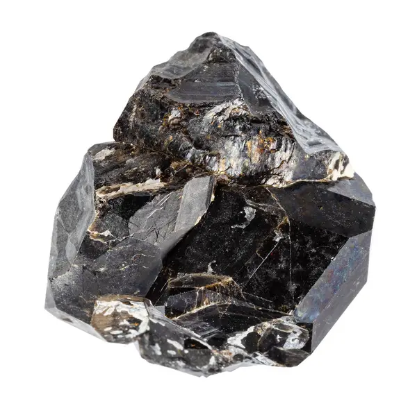 Close Sample Natural Stone Geological Collection Unpolished Black Andradite Garnet Stock Image