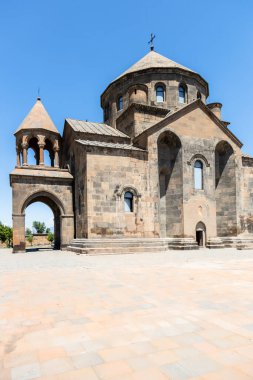 side view of St Hripsime Church in Etchmiadzin, Armenia on sunny summer day clipart