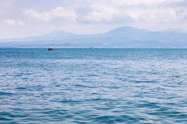 view of Lake Sevan, Armenia on sunny summer day