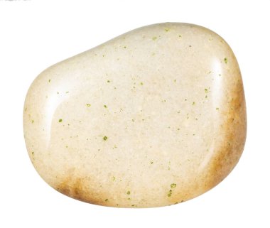 Jeolojik koleksiyondaki doğal taş örneğini kapat. Karelia 'dan beyaz arka planda izole edilmiş cilalanmış kuvarsit minerali.