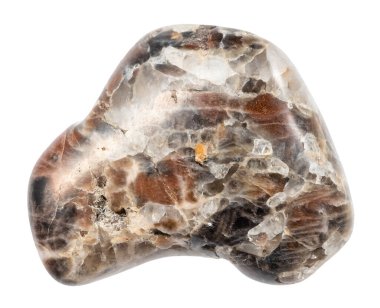 Jeolojik koleksiyondaki doğal taş örneklerini kapatın. Irkutsk bölgesinden izole edilmiş Monzonit minerali.