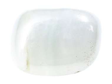 Arjantin 'in beyaz zemininden izole edilmiş renksiz kalsit minerali.