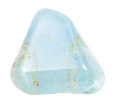 Jeolojik koleksiyondaki doğal taş örneklerini kapatın. Namibya 'dan izole edilmiş mavi topaz minerali.